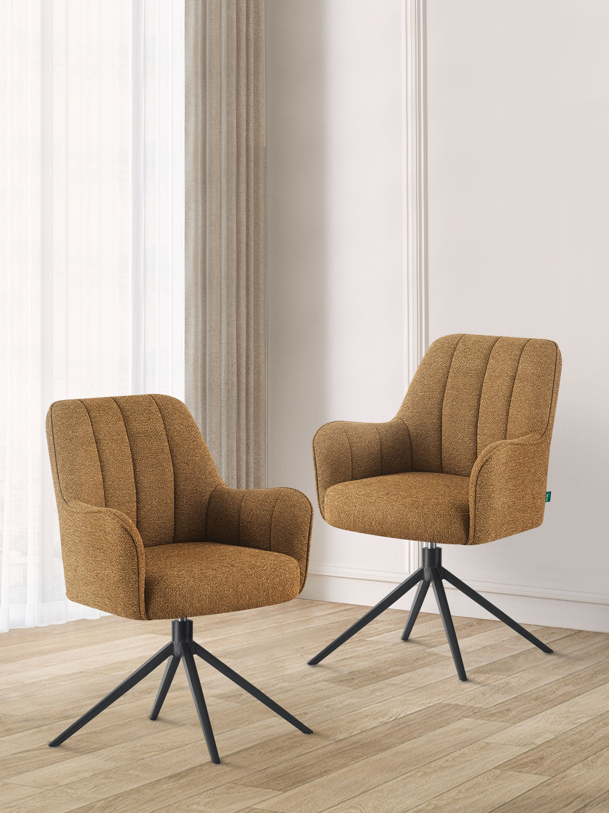 Esszimmerstühle THOMAS-ZARA 2er Set, 360° drehbar mit Rückholfunktion