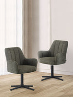 Esszimmerstühle THOMAS-ROMY 2er Set, 360° drehbar, Zeitloser Drehstuhl mit Rückholfunktion