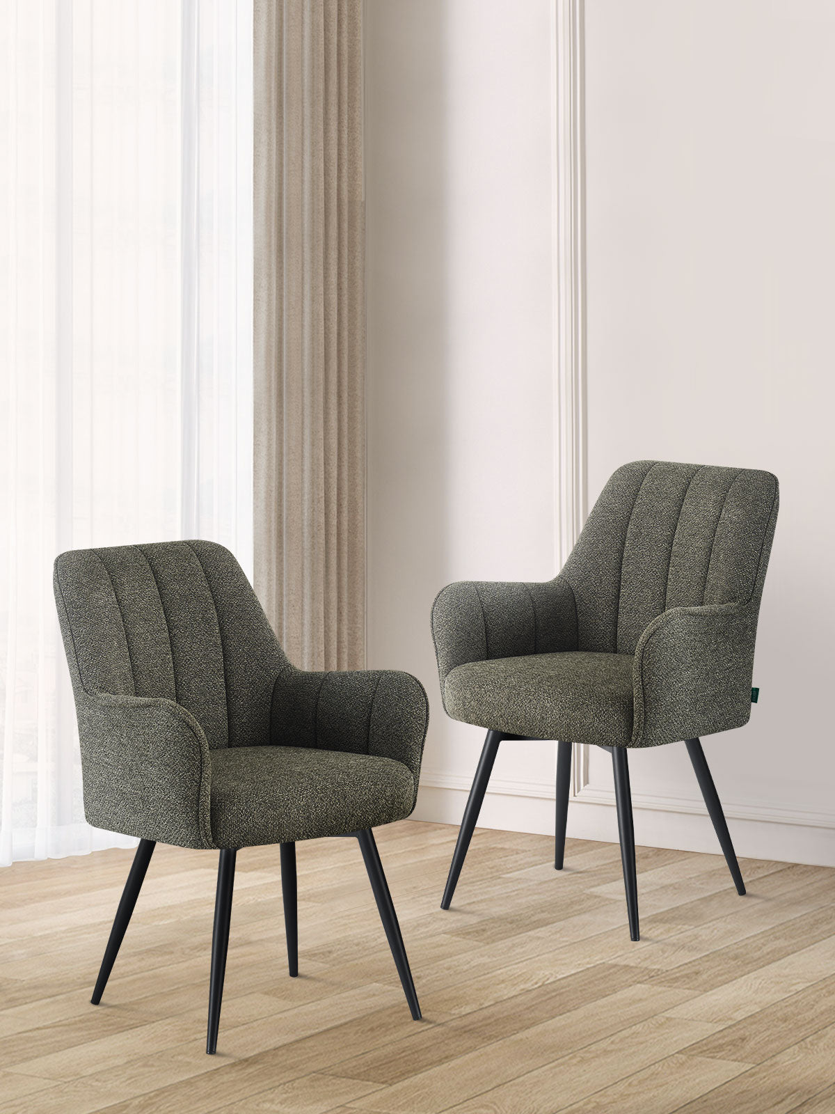 Esszimmerstühle THOMAS-BELA 2er Set, zeitloser Polsterstuhl mit Metallbeinen