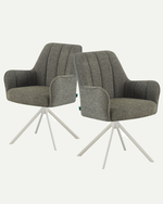 Esszimmerstühle THOMAS-ZURI 2er Set, 360° drehbar mit Rückholfunktion