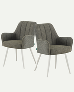 THOMAS-MAJA 2er Set - zeitloser Polsterstuhl mit Metallbeinen