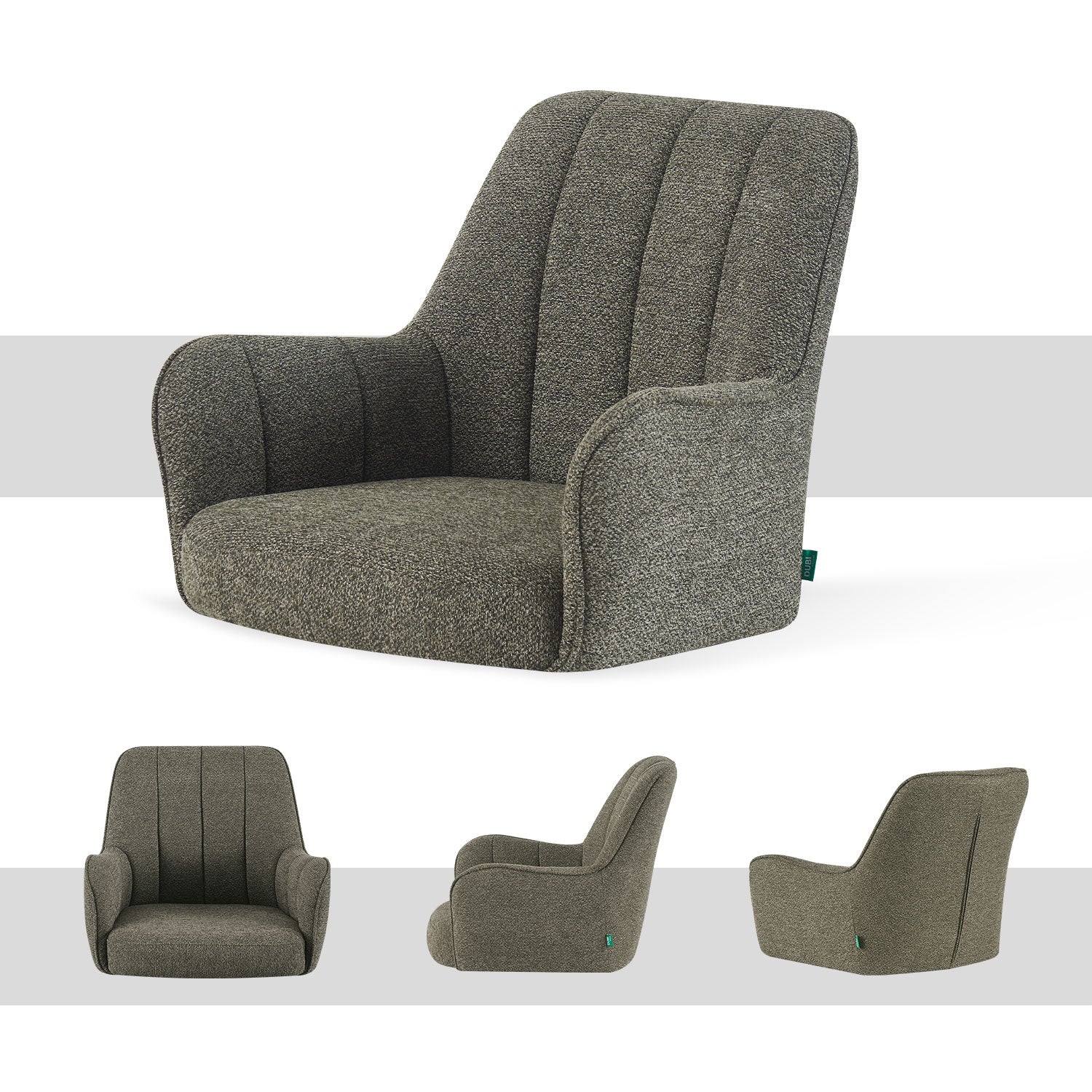 Esszimmerstühle THOMAS-FINA 2er Set, 360° drehbar, Massivholzgestell