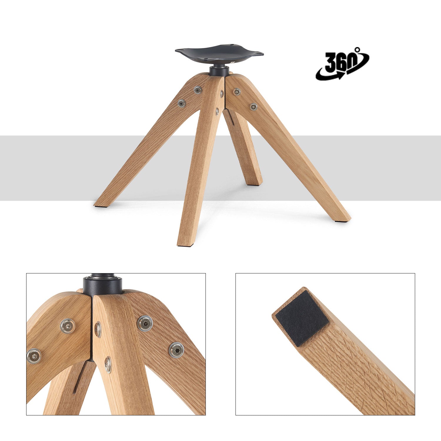 TALINA 2er Set, 360° drehbares Holzgestell