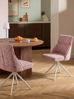 LINNEA - Polsterstuhl 2er Set mit weißem Metallgestell