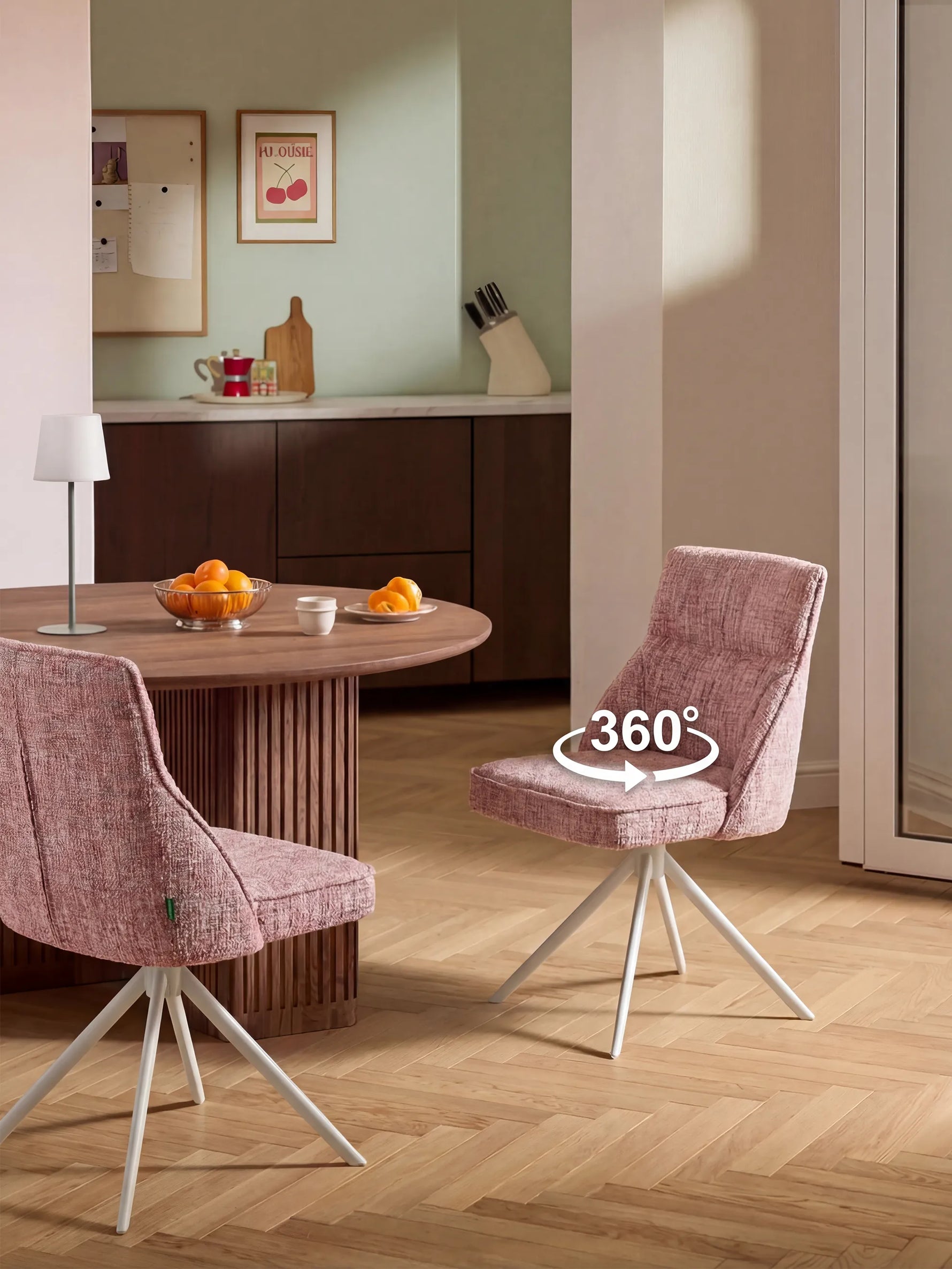 LINNEA - Polsterstuhl 2er Set mit weißem Metallgestell