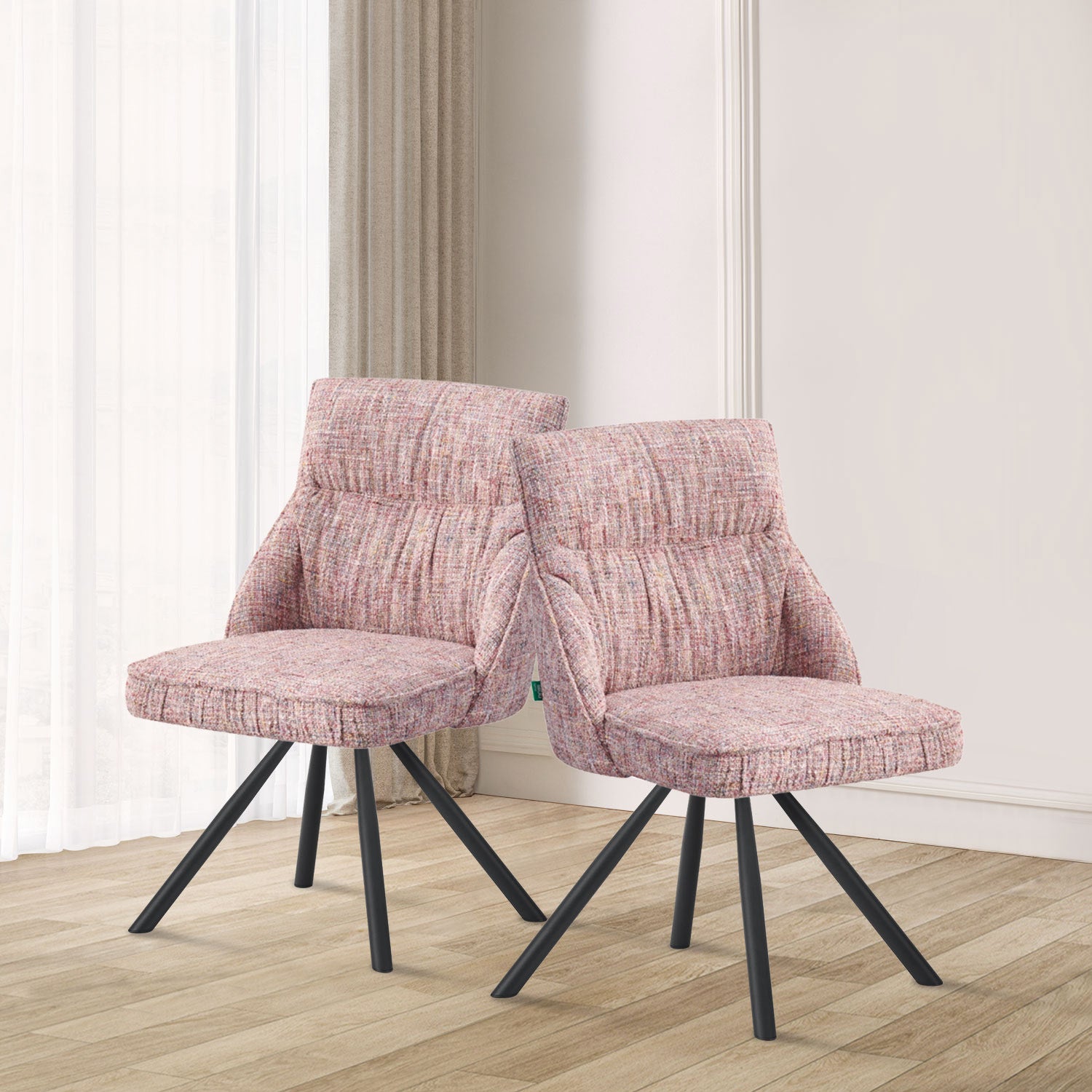 Esszimmerstühle SERINA 2er Set  | 180° drehbar mit Rückholfunktion | DUBI Möbel