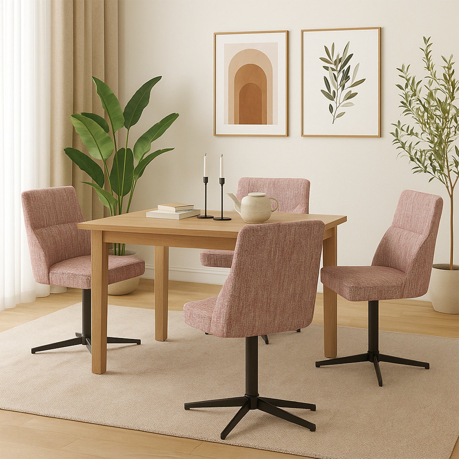 Esszimmerstühle LORENA 2er Set  | 180° drehbar mit Rückholfunktion | DUBI Möbel