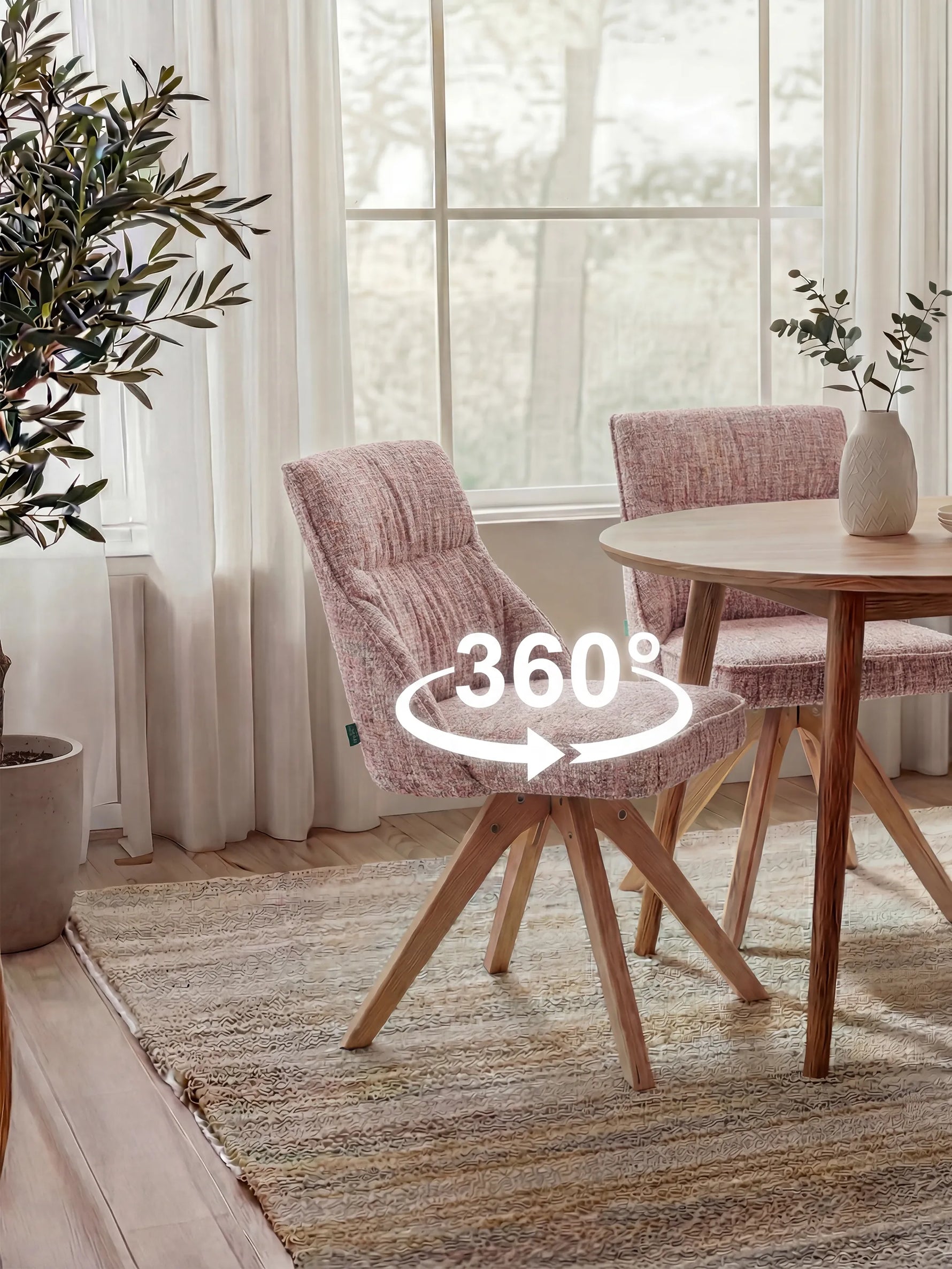 TALINA 2er Set, 360° drehbares Holzgestell