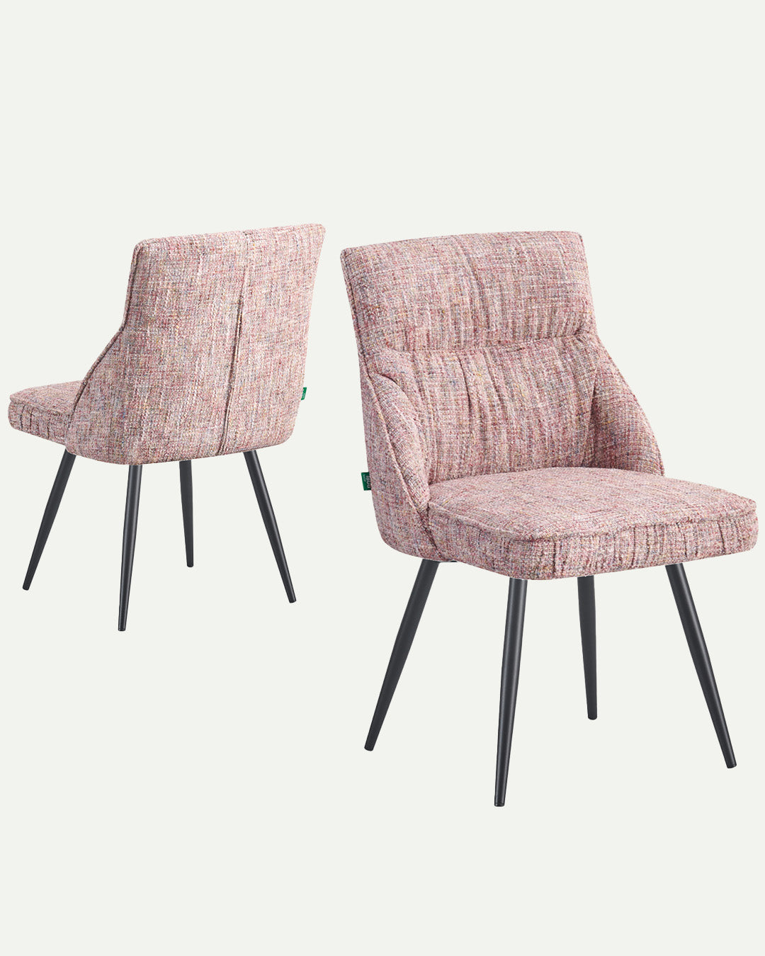 ALESSIA 2er Set, zeitloser Polsterstuhl mit Metallbeinen