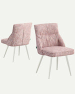 MELINA 2er Set, zeitloser Polsterstuhl mit Metallbeine in weiß