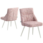 MELINA 2er Set, zeitloser Polsterstuhl mit Metallbeine in weiß