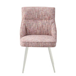 MELINA 2er Set, zeitloser Polsterstuhl mit Metallbeine in weiß