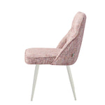 MELINA 2er Set, zeitloser Polsterstuhl mit Metallbeine in weiß