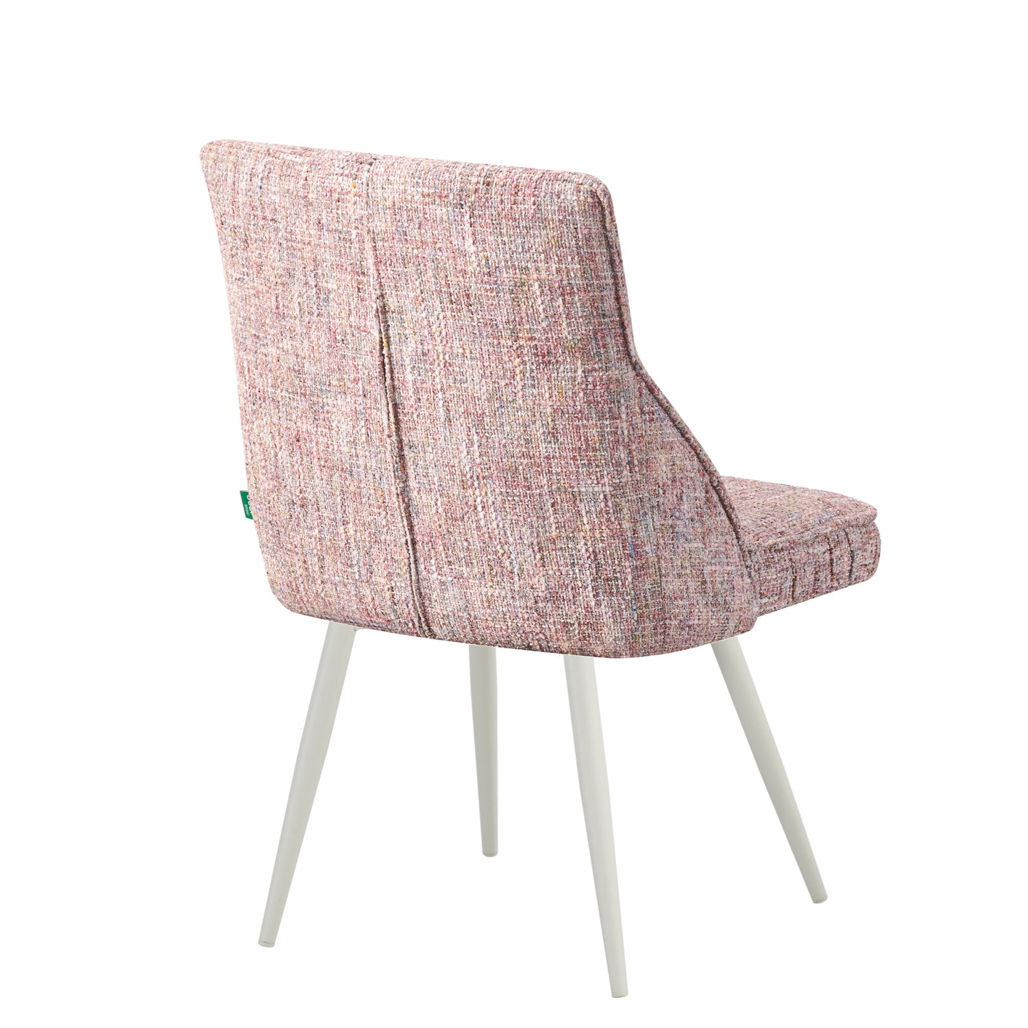 MELINA 2er Set, zeitloser Polsterstuhl mit Metallbeine in weiß