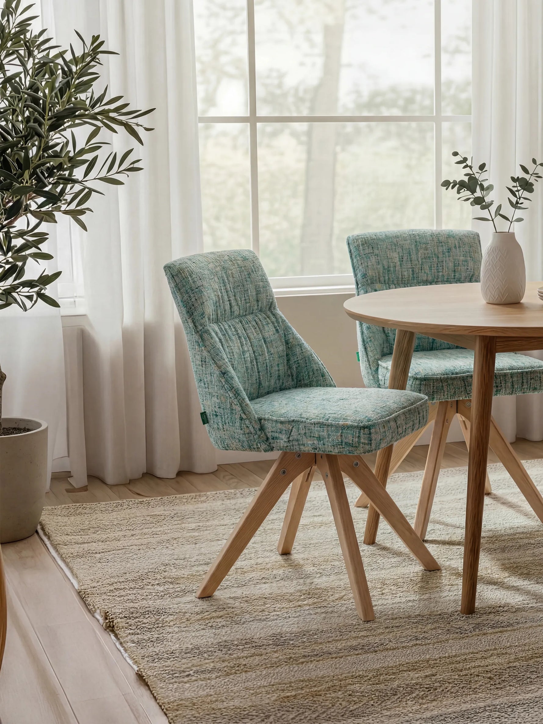 TALINA 2er Set, 360° drehbares Holzgestell