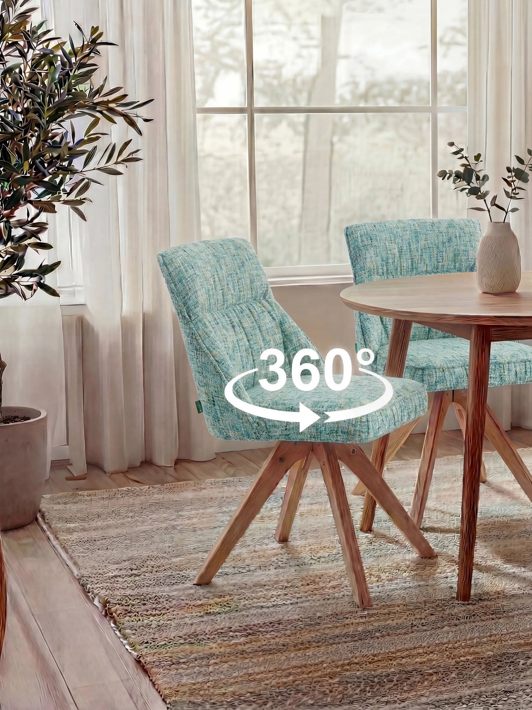 TALINA 2er Set, 360° drehbares Holzgestell