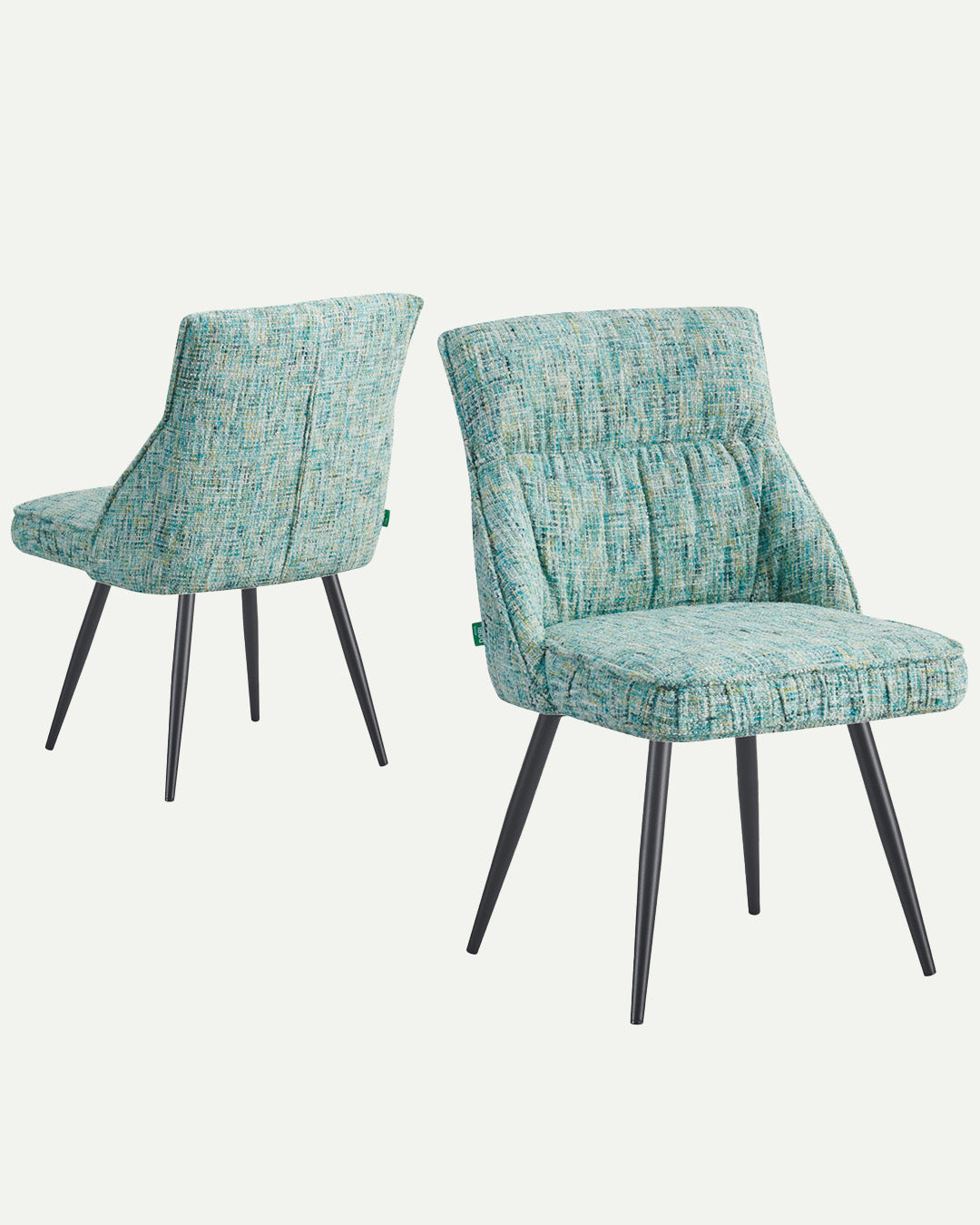 ALESSIA 2er Set, zeitloser Polsterstuhl mit Metallbeinen