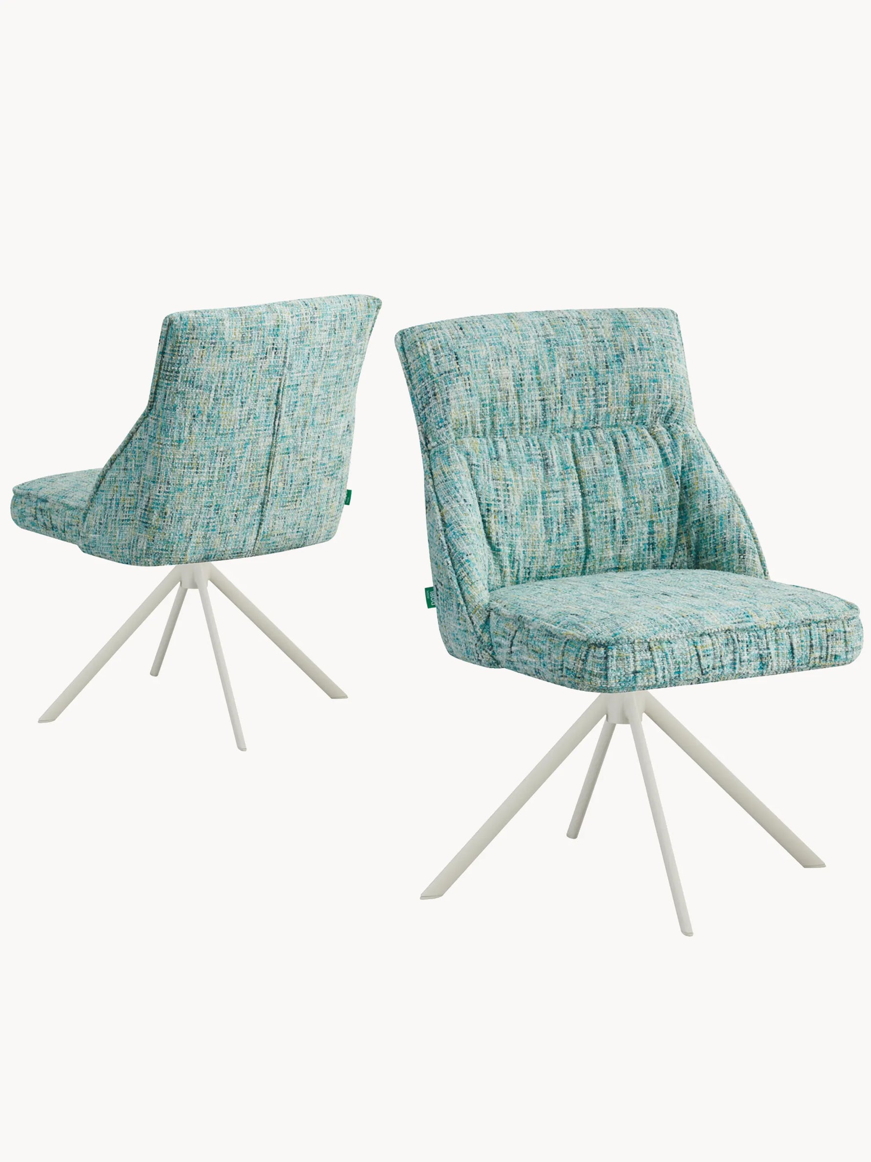 LINNEA - Polsterstuhl 2er Set mit weißem Metallgestell