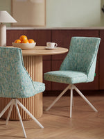 LINNEA - Polsterstuhl 2er Set mit weißem Metallgestell