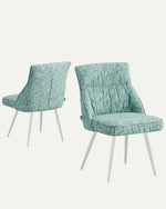 MELINA 2er Set, zeitloser Polsterstuhl mit Metallbeine in weiß