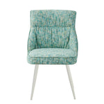 MELINA 2er Set, zeitloser Polsterstuhl mit Metallbeine in weiß