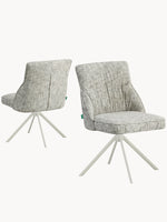 LINNEA - Polsterstuhl 2er Set mit weißem Metallgestell