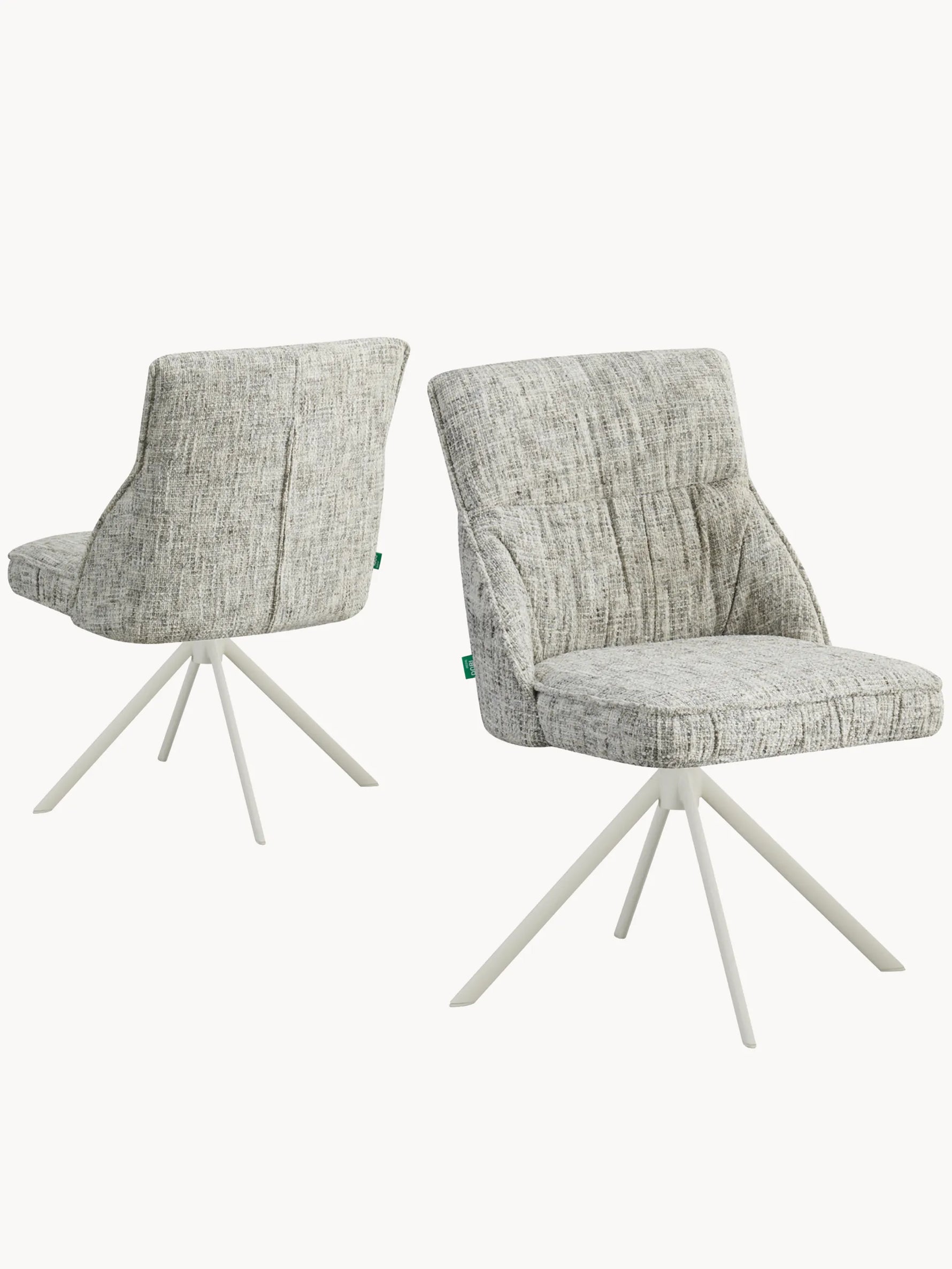 LINNEA - Polsterstuhl 2er Set mit weißem Metallgestell