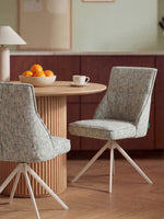 LINNEA - Polsterstuhl 2er Set mit weißem Metallgestell