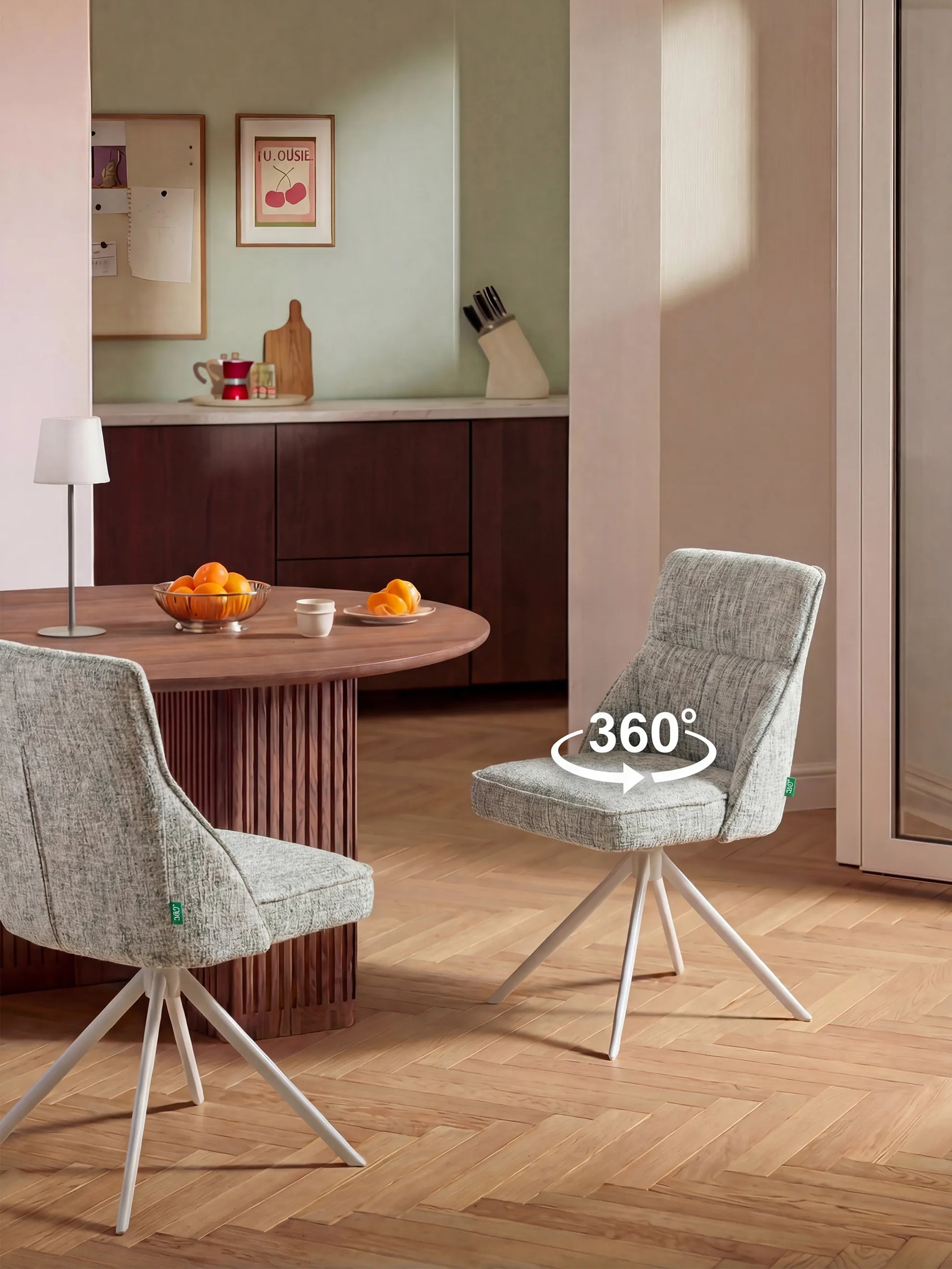 LINNEA - Polsterstuhl 2er Set mit weißem Metallgestell