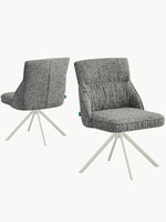 LINNEA - Polsterstuhl 2er Set mit weißem Metallgestell