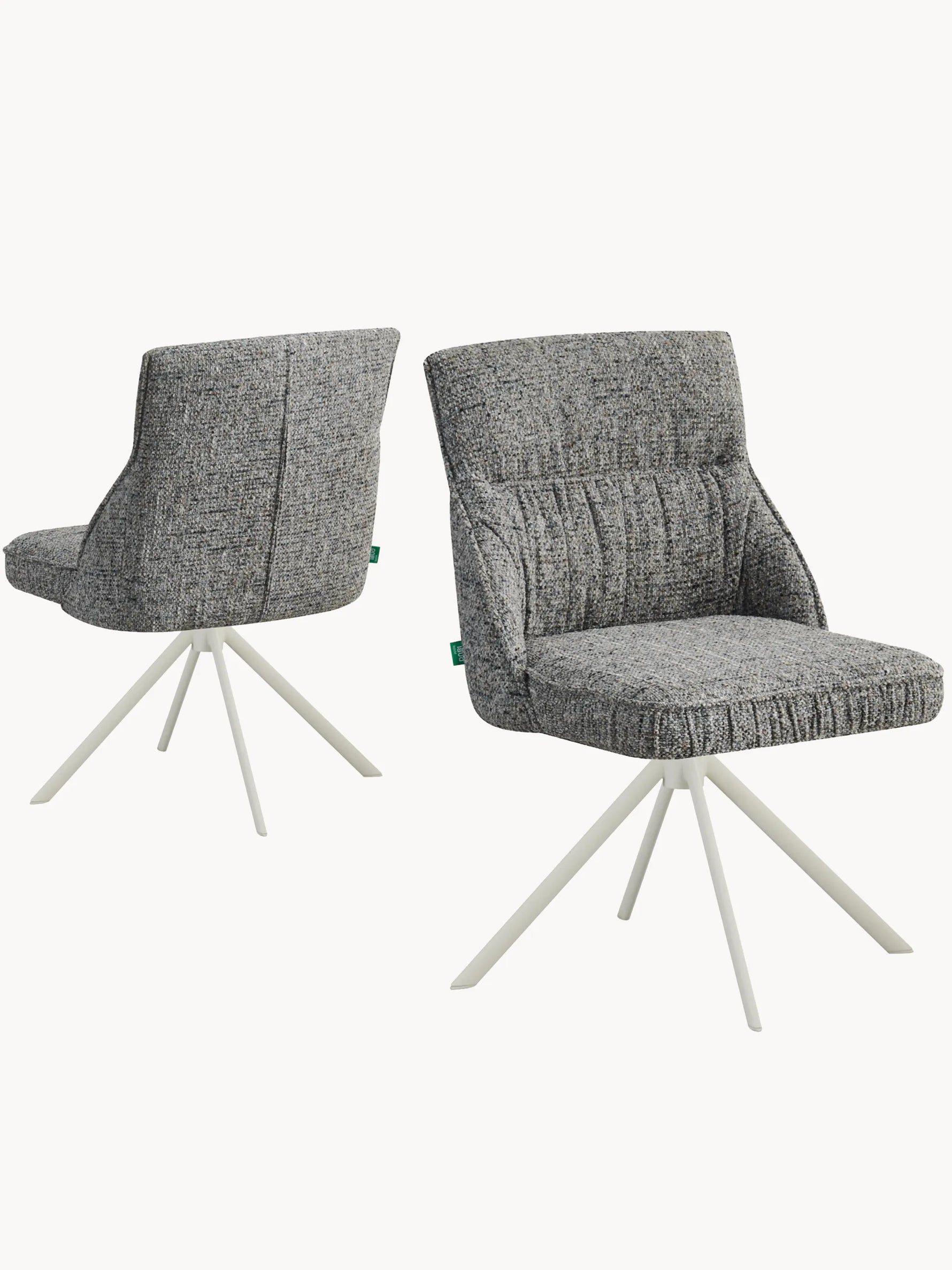 LINNEA - Polsterstuhl 2er Set mit weißem Metallgestell