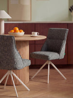 LINNEA - Polsterstuhl 2er Set mit weißem Metallgestell