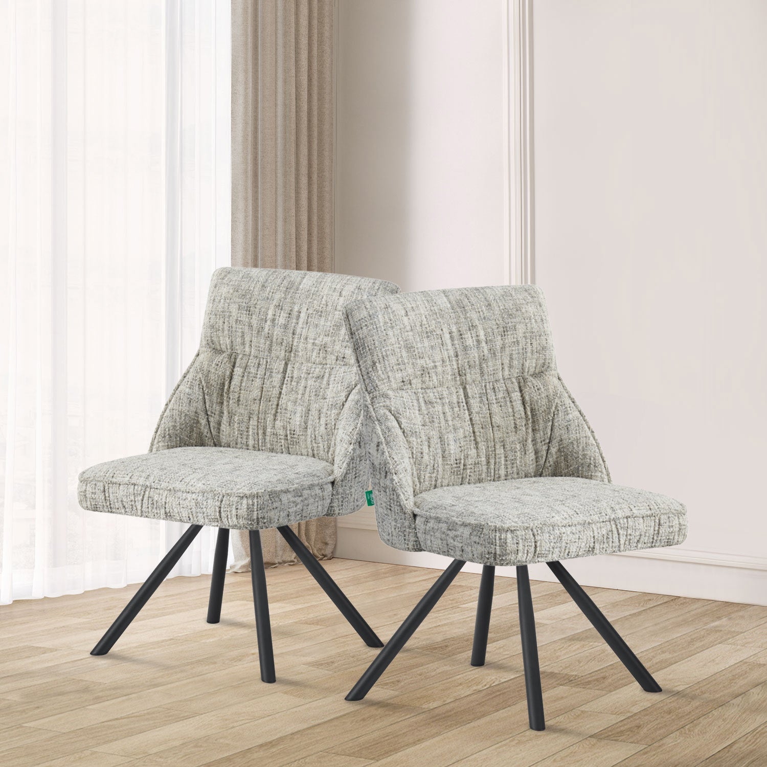 Esszimmerstühle SERINA 2er Set  | 180° drehbar mit Rückholfunktion | DUBI Möbel