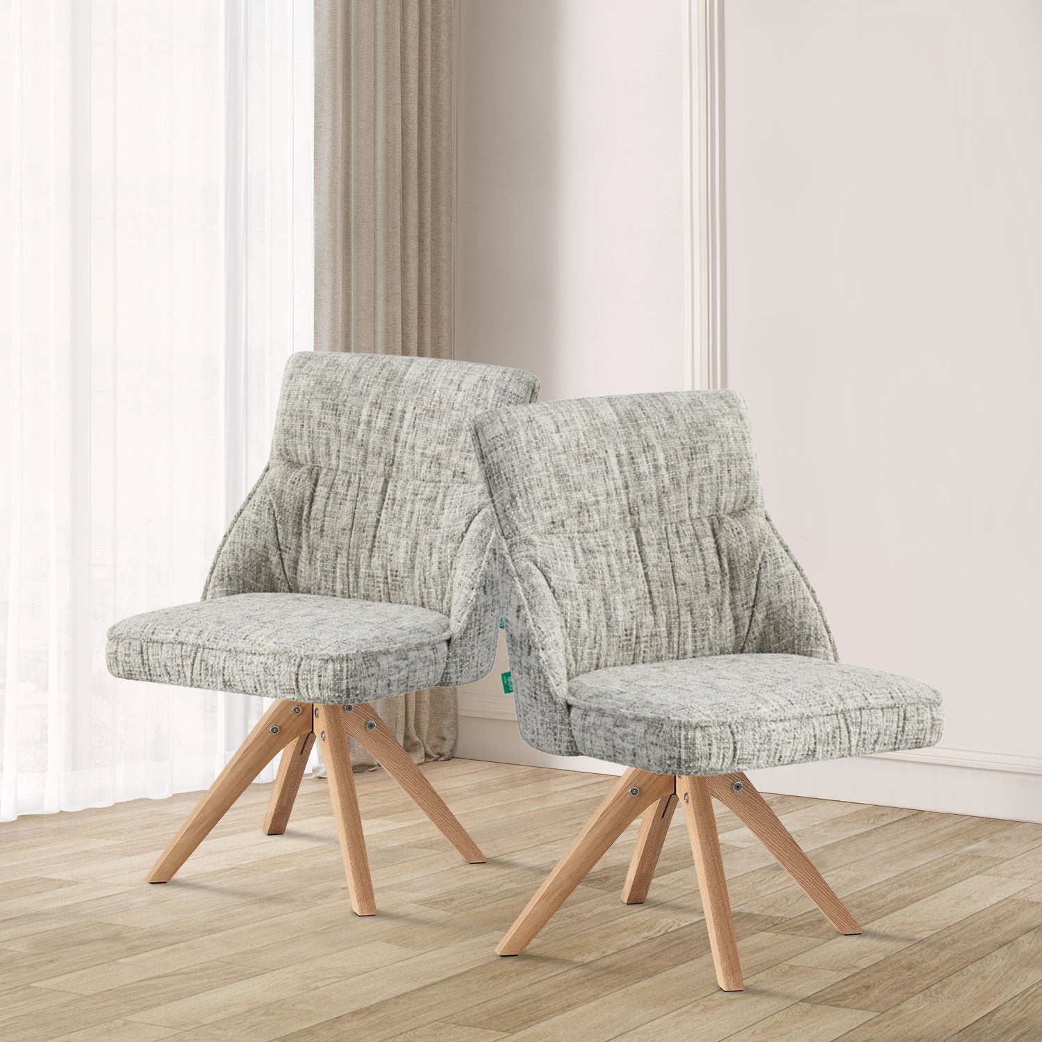Esszimmerstühle TALINA 2er Set  | 360° drehbares Holzgestell | DUBI Möbel