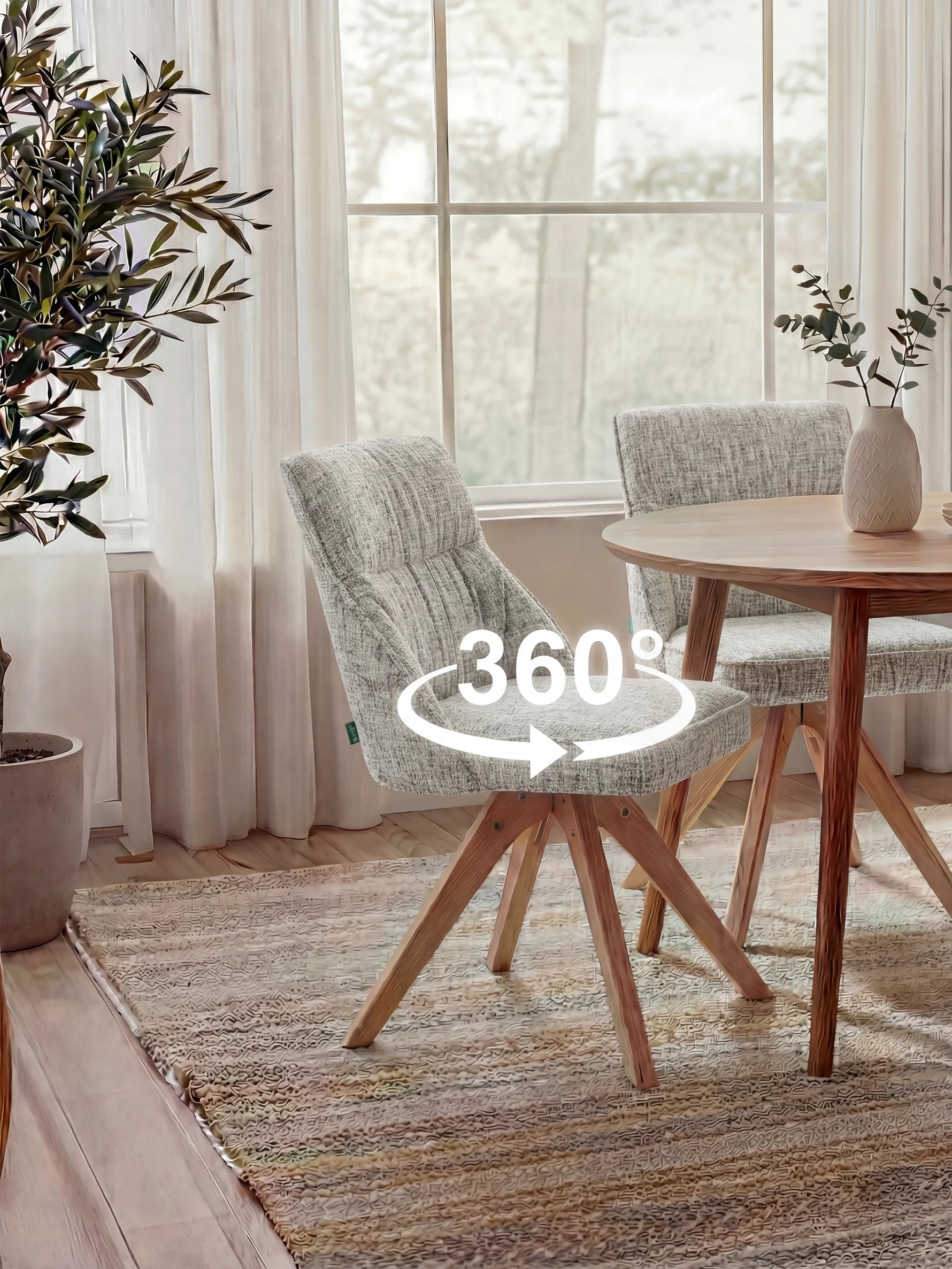 TALINA 2er Set, 360° drehbares Holzgestell