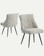 ALESSIA 2er Set, zeitloser Polsterstuhl mit Metallbeinen