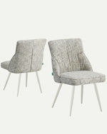 MELINA 2er Set, zeitloser Polsterstuhl mit Metallbeine in weiß