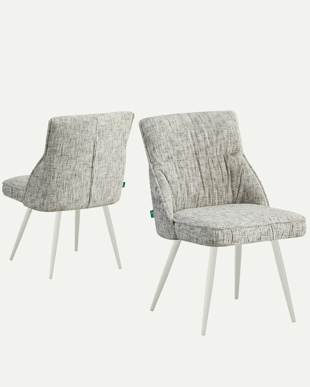 MELINA 2er Set, zeitloser Polsterstuhl mit Metallbeine in weiß