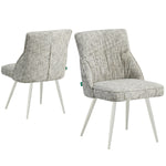 MELINA 2er Set, zeitloser Polsterstuhl mit Metallbeine in weiß