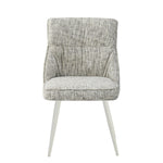 MELINA 2er Set, zeitloser Polsterstuhl mit Metallbeine in weiß