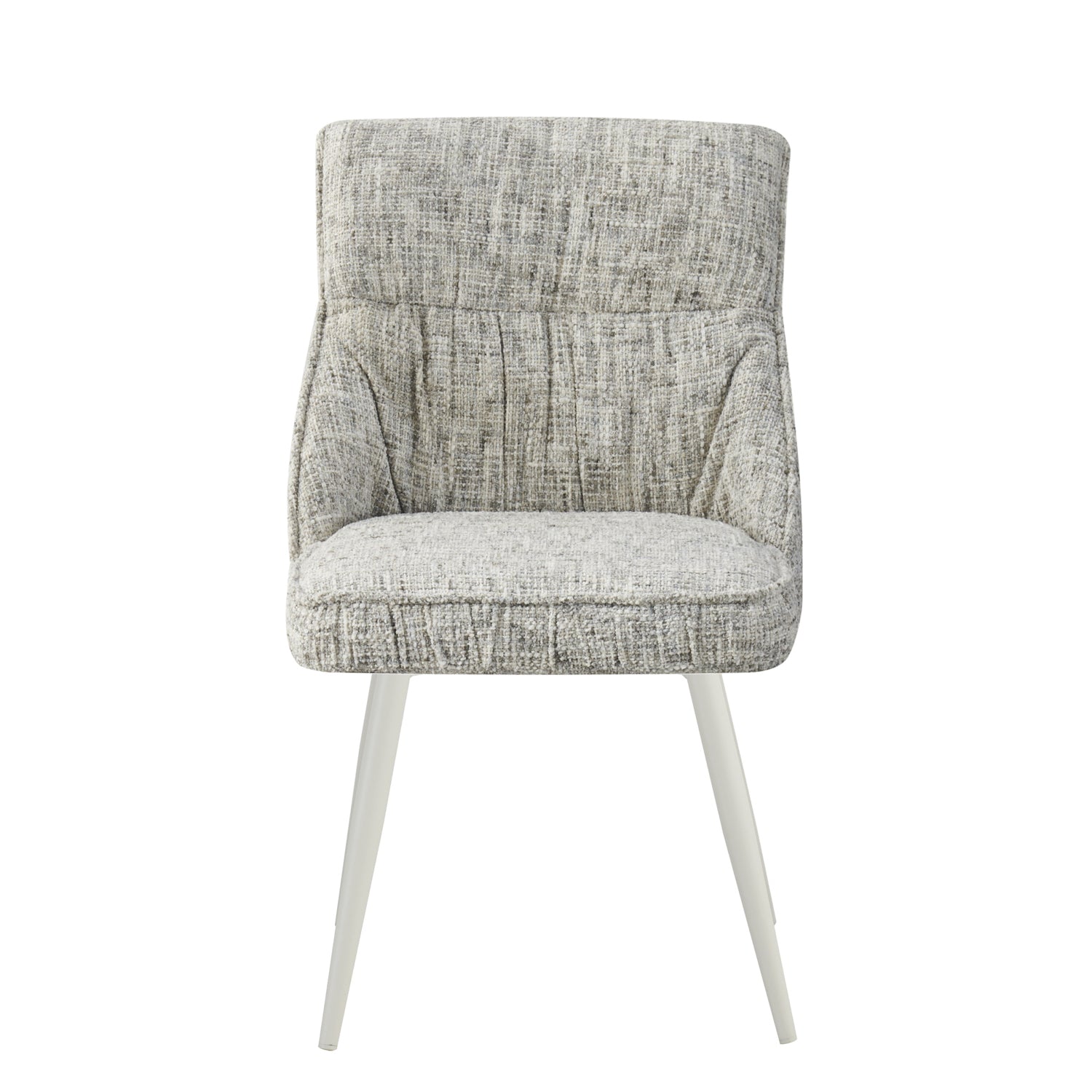 MELINA 2er Set, zeitloser Polsterstuhl mit Metallbeine in weiß