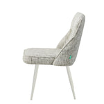 MELINA 2er Set, zeitloser Polsterstuhl mit Metallbeine in weiß