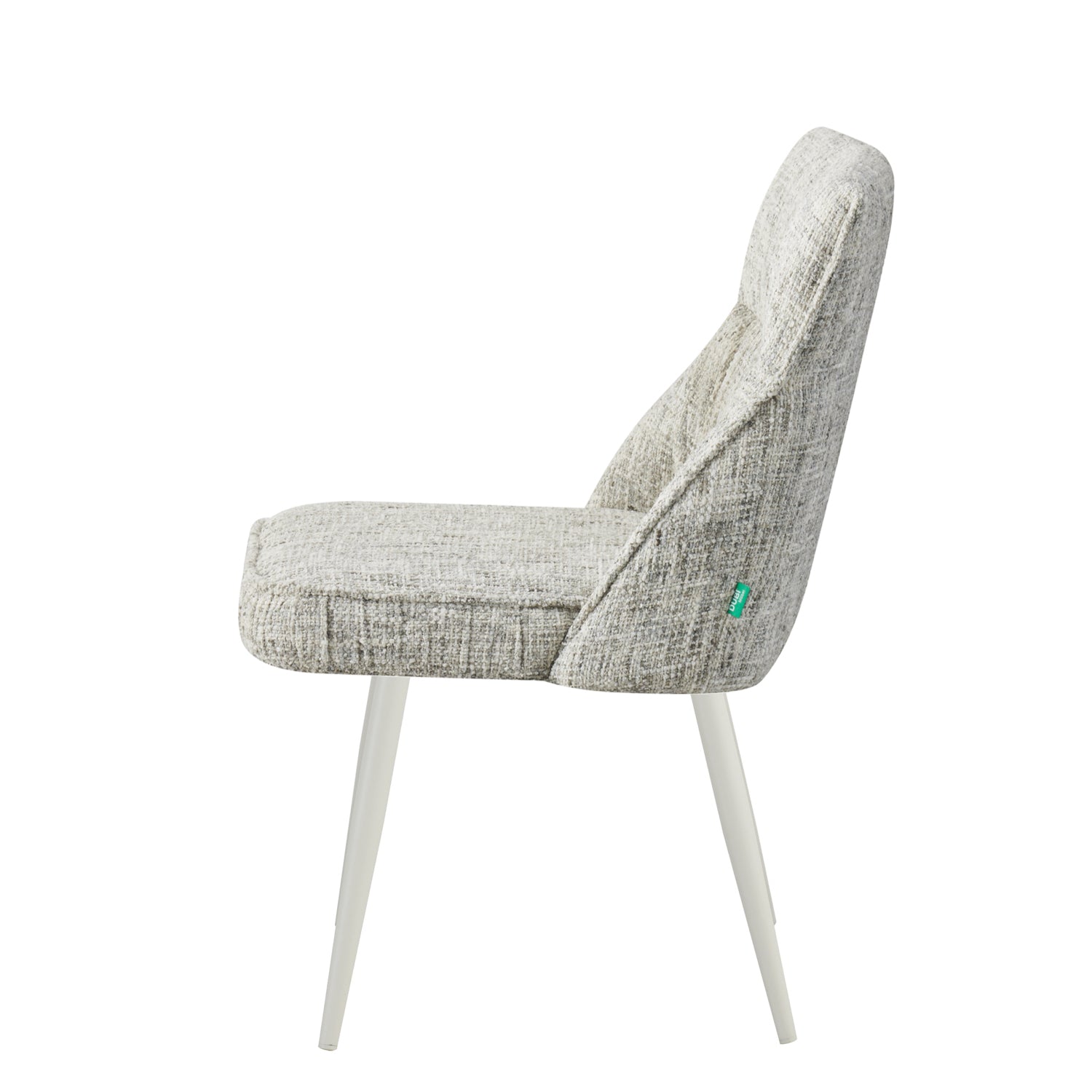 MELINA 2er Set, zeitloser Polsterstuhl mit Metallbeine in weiß