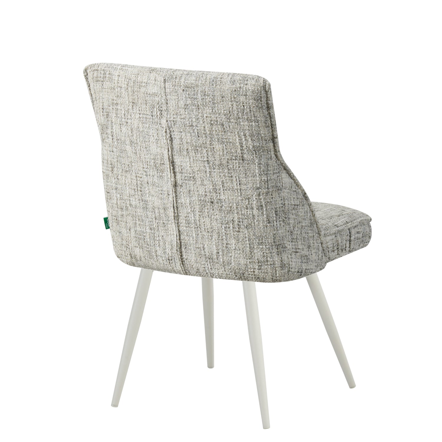 MELINA 2er Set, zeitloser Polsterstuhl mit Metallbeine in weiß