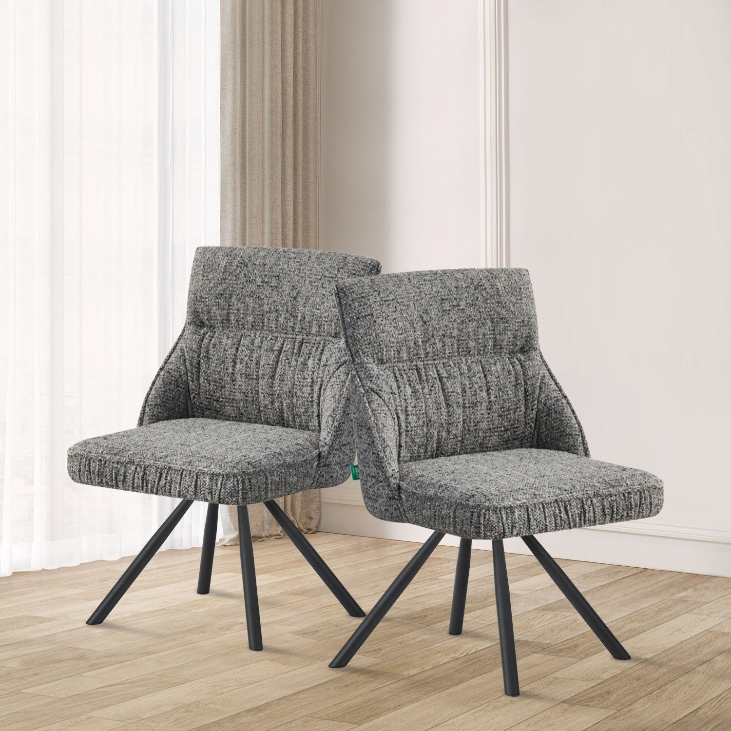 Esszimmerstühle SERINA 2er Set  | 180° drehbar mit Rückholfunktion | DUBI Möbel