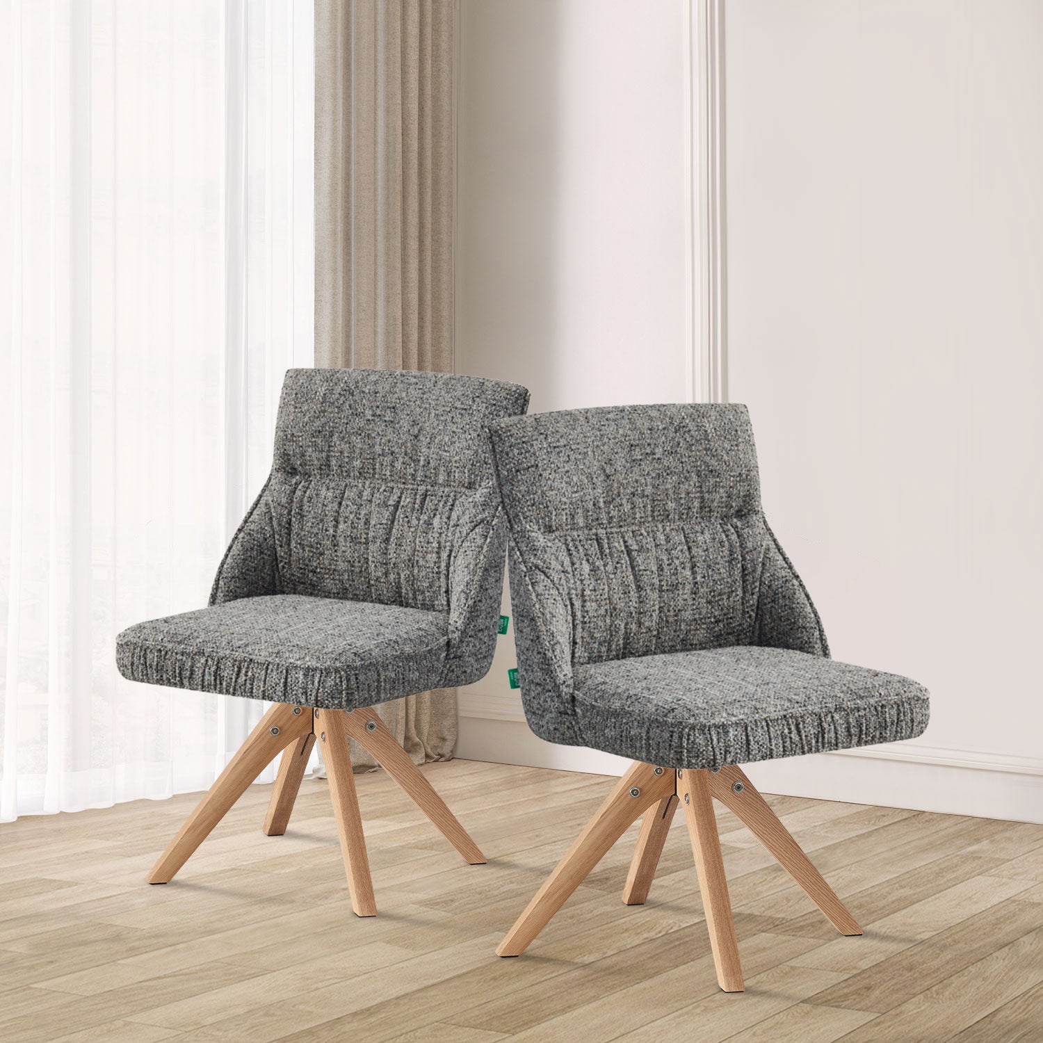 Esszimmerstühle TALINA 2er Set  | 360° drehbares Holzgestell | DUBI Möbel