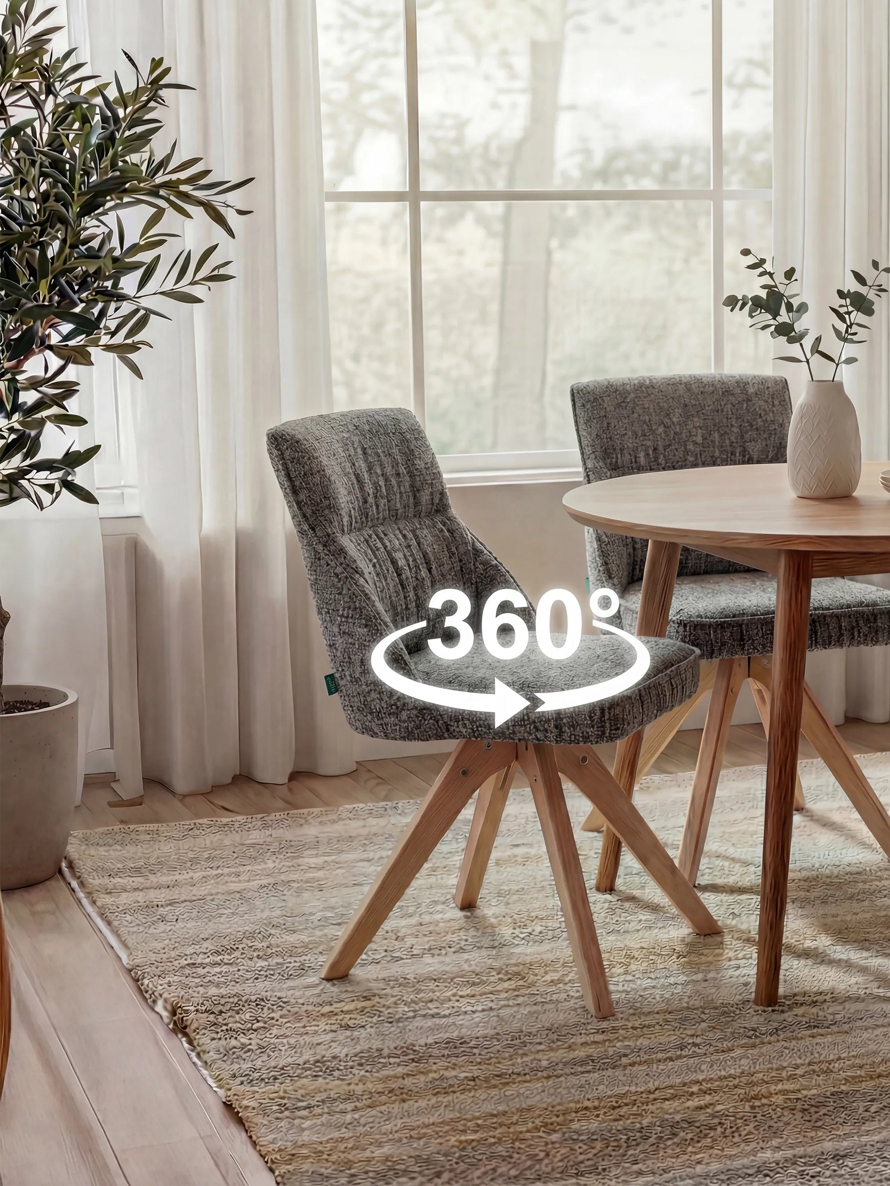 TALINA 2er Set, 360° drehbares Holzgestell