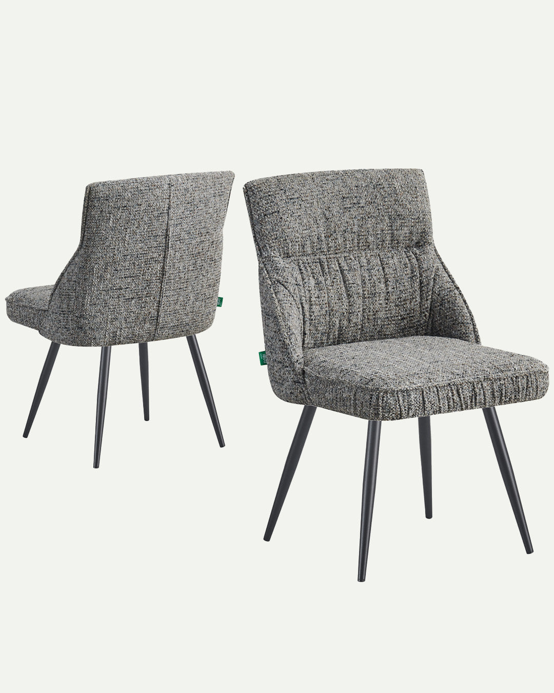 ALESSIA 2er Set, zeitloser Polsterstuhl mit Metallbeinen