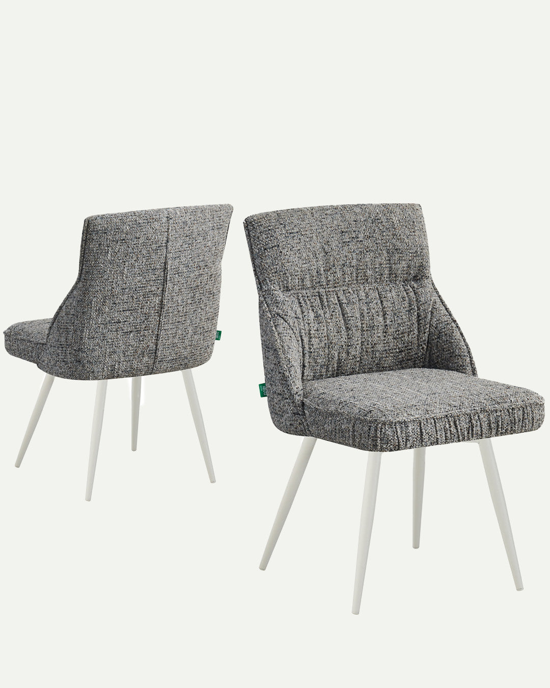 MELINA 2er Set, zeitloser Polsterstuhl mit Metallbeine in weiß