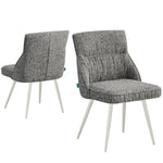 MELINA 2er Set, zeitloser Polsterstuhl mit Metallbeine in weiß